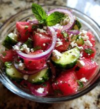 summer perfect watermelon cucumber salad