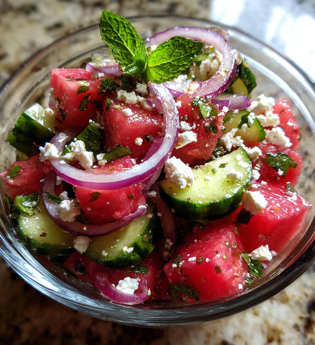 summer perfect watermelon cucumber salad