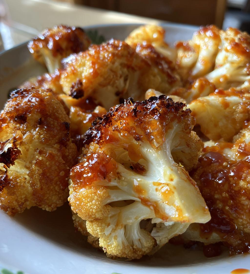 sweet and spicy baked cauliflower