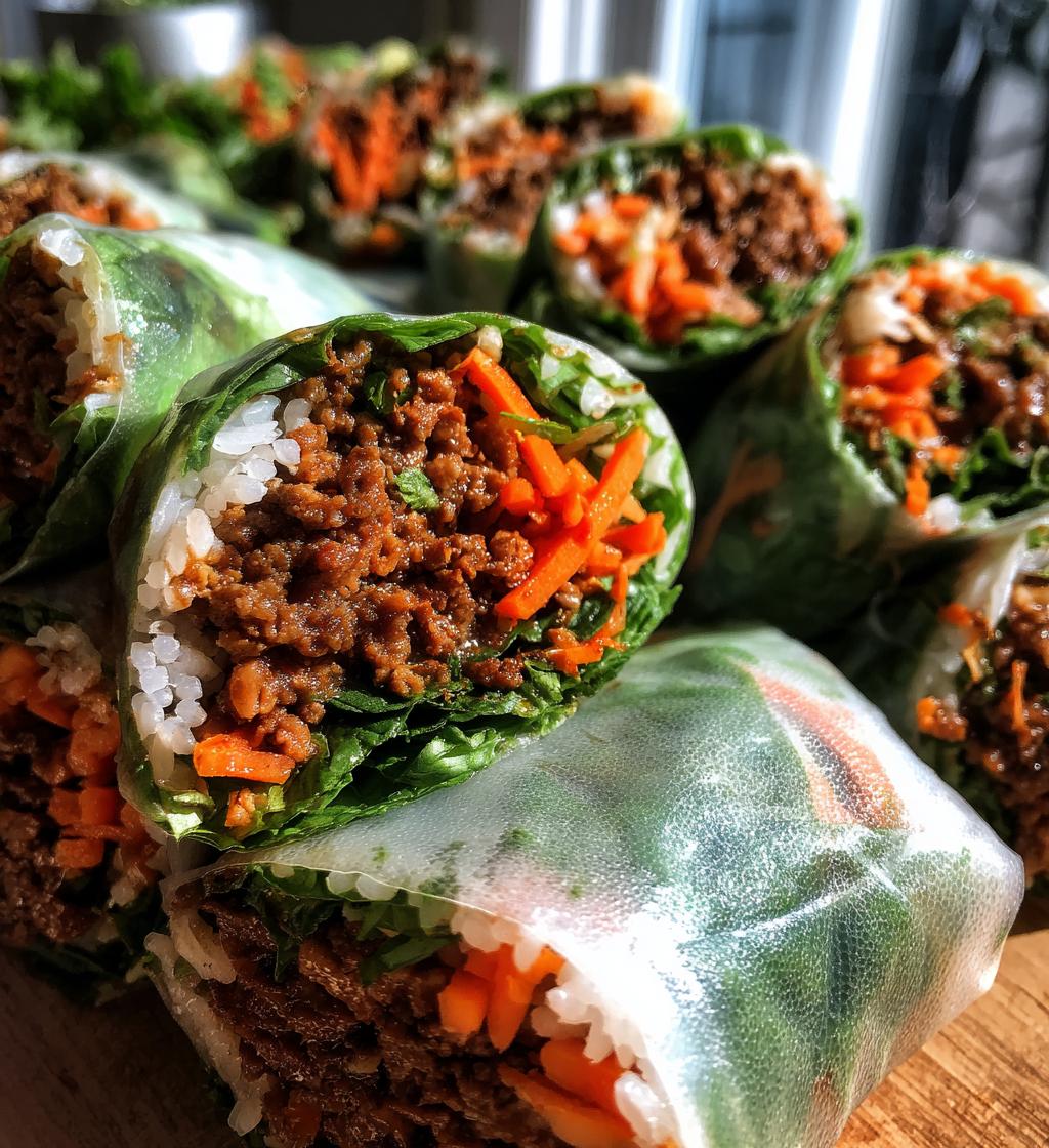thai basil beef rolls