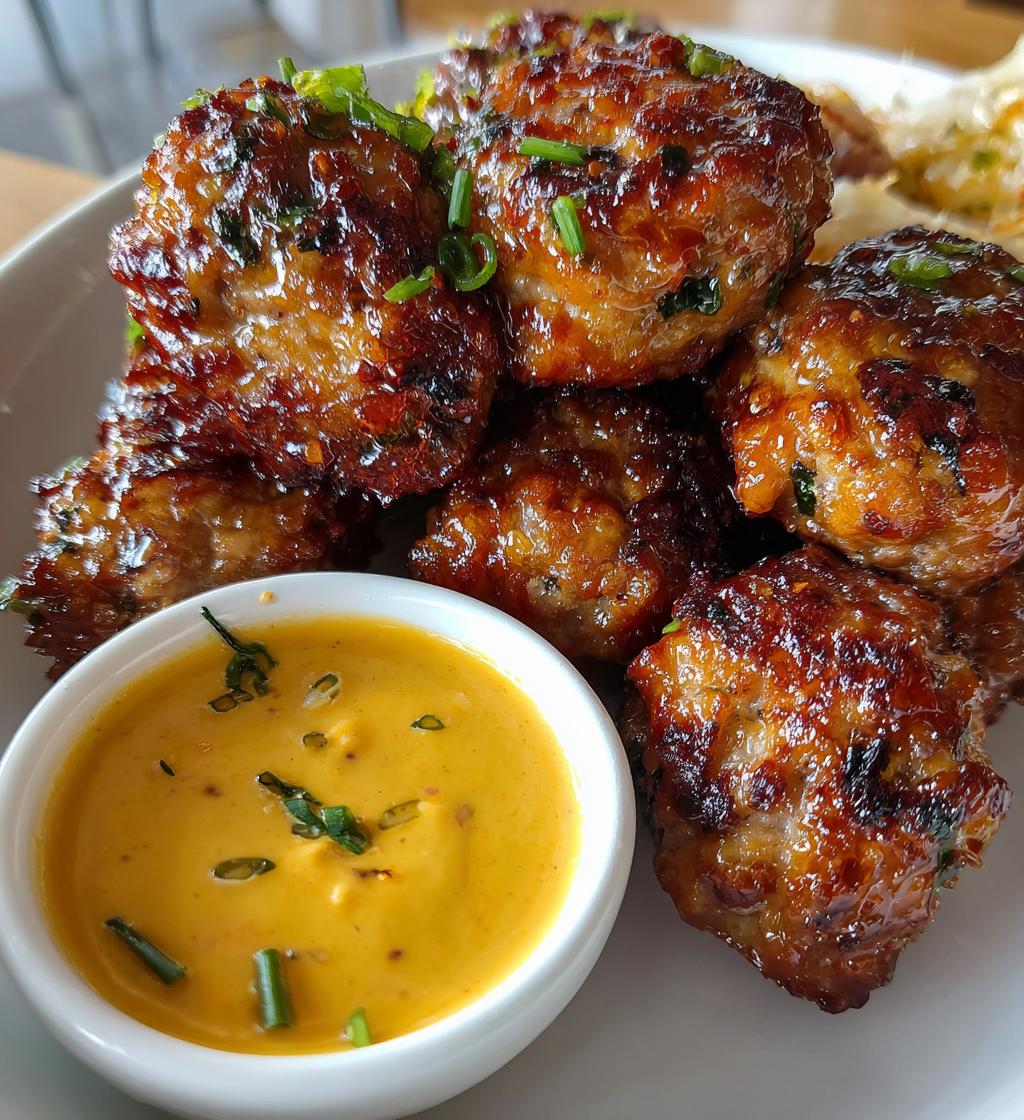 the best korean bbq meatballs with spicy mayo dip