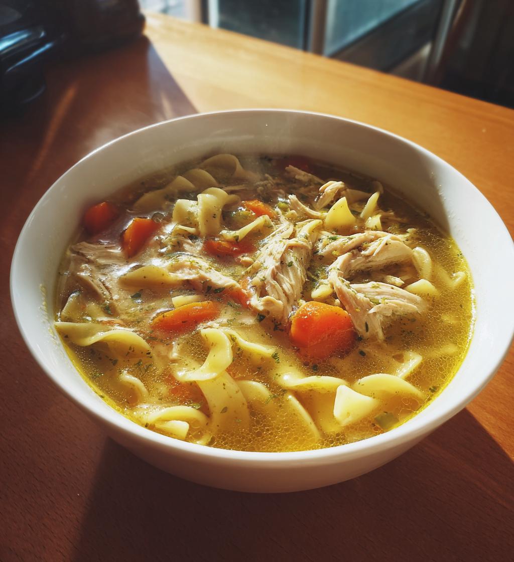 the coziest chicken noodle soup