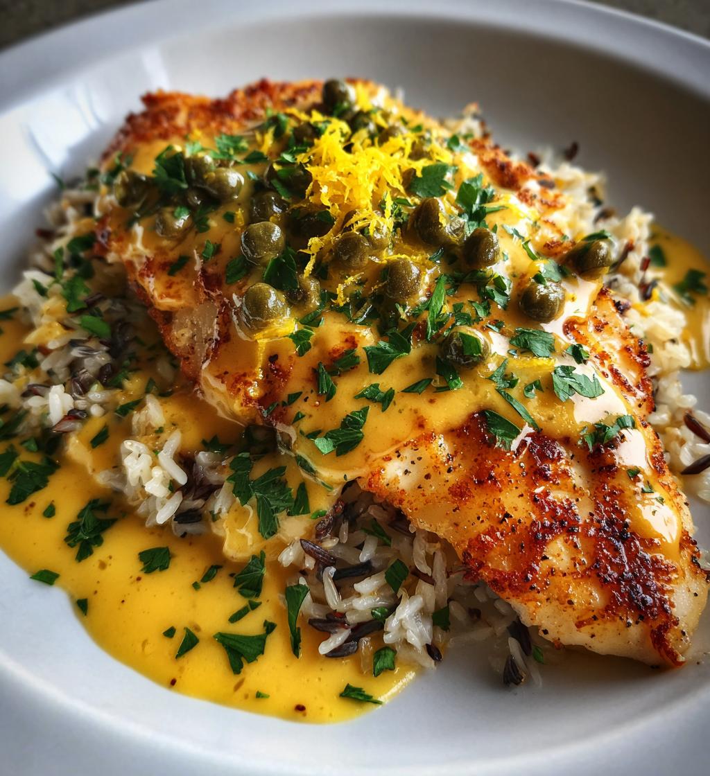 tilapia fillet lemon caper sauce wild rice recipe - detail 1