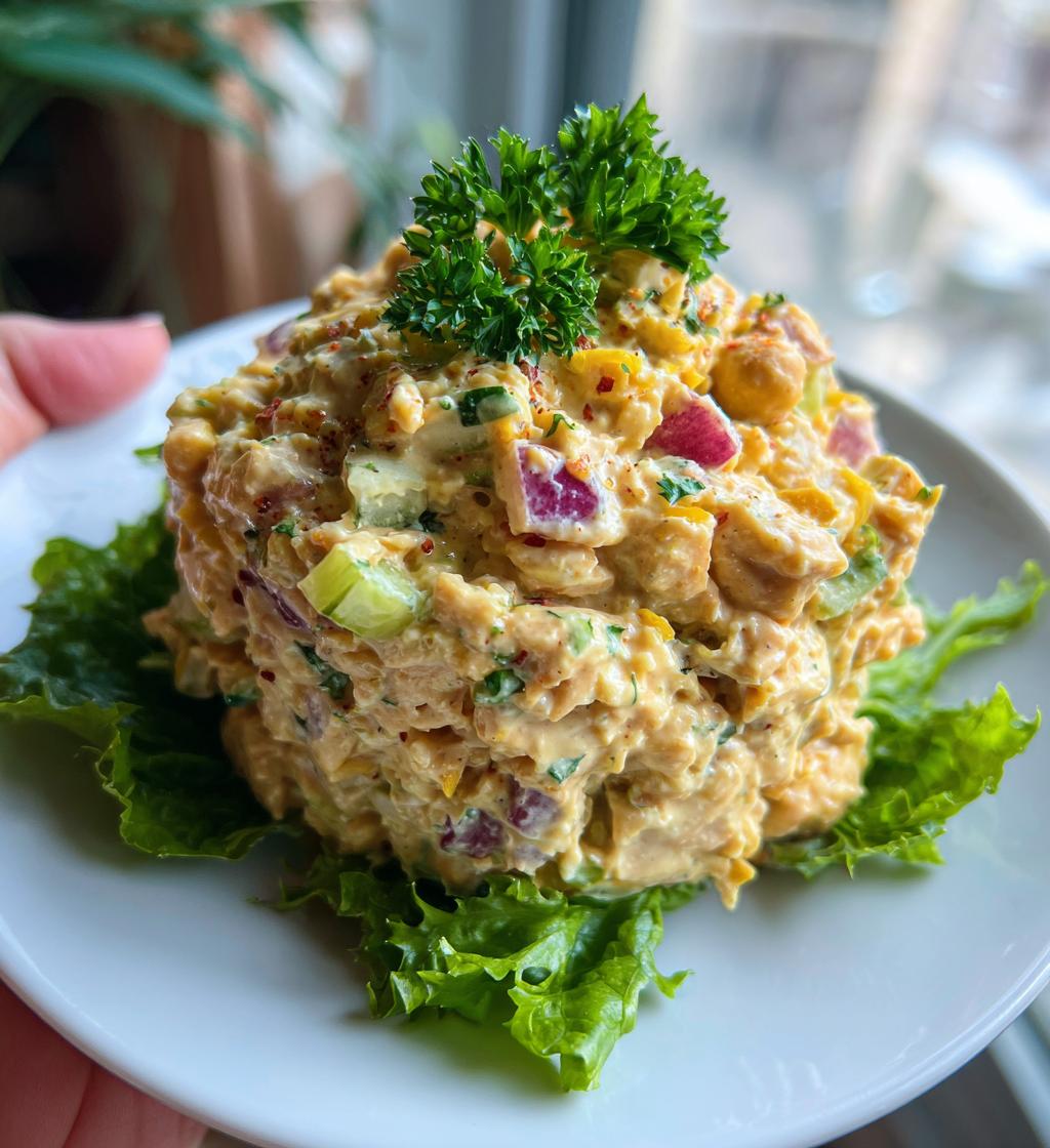 vegan chickpea chicken salad recipe - detail 1