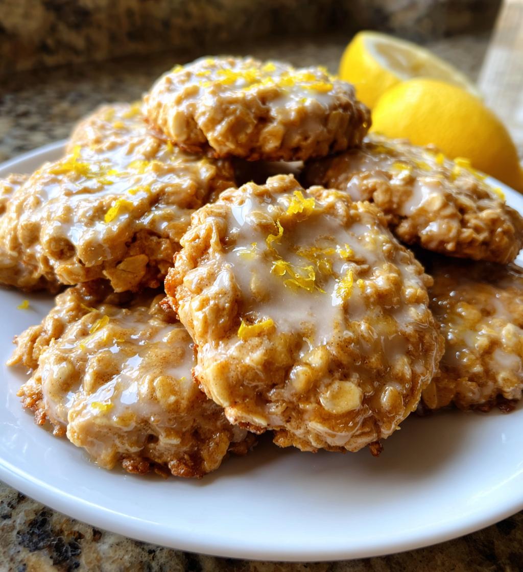 zesty lemon oatmeal no bake cookies - detail 1