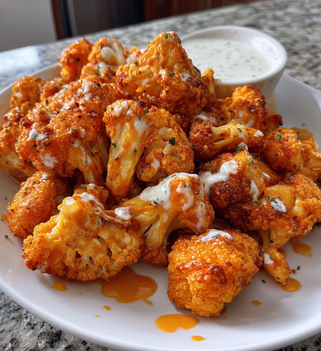 air fryer cauliflower buffalo wings - detail 1