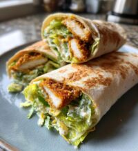 air fryer crispy chicken caesar wraps