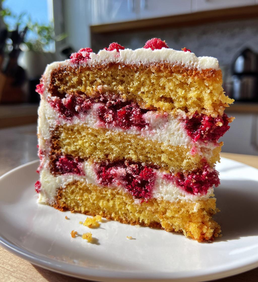 almond raspberry cake - detail 1