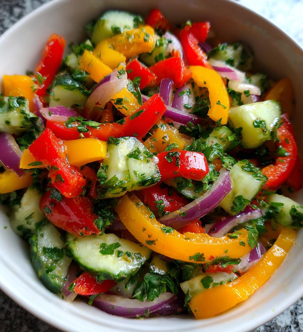 amazing viral cucumber pepper salad - detail 1