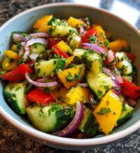 amazing viral cucumber pepper salad