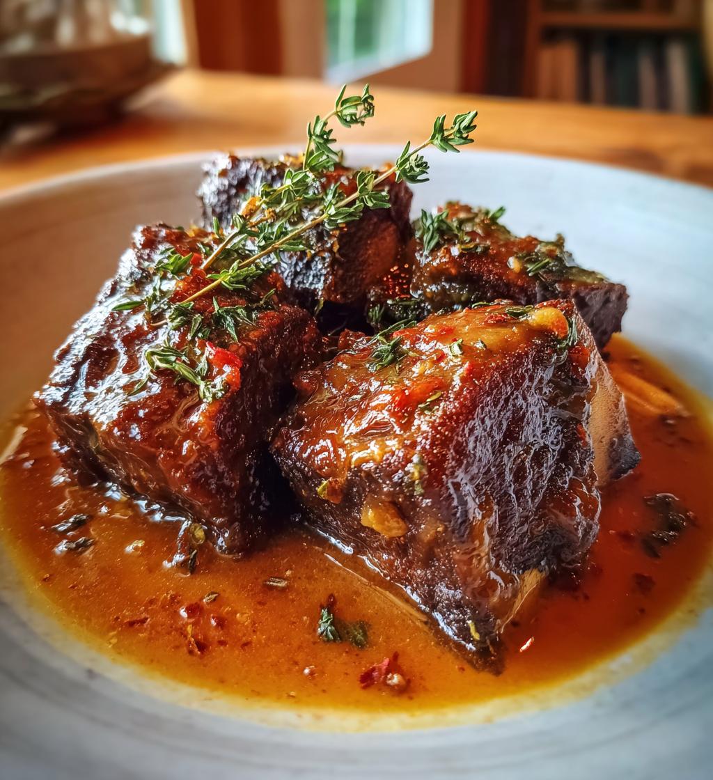 apple cider braised short ribs - detail 1