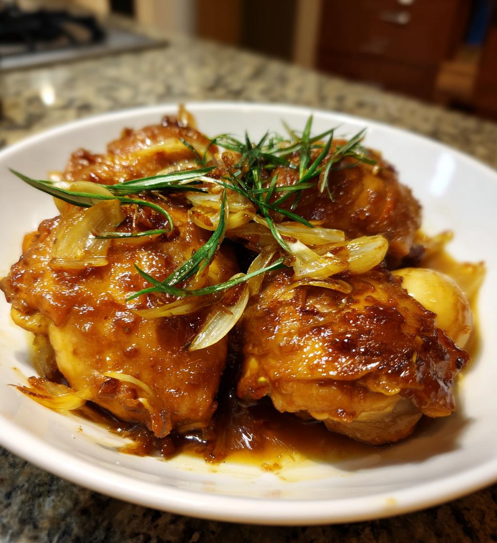 apple cider vinegar braised chicken - detail 1
