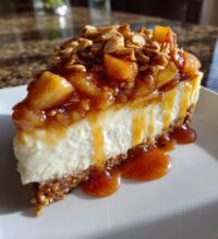 apple crisp cheesecake delight