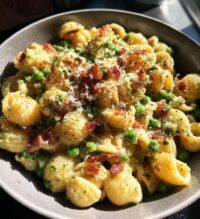 bacon and pea pasta