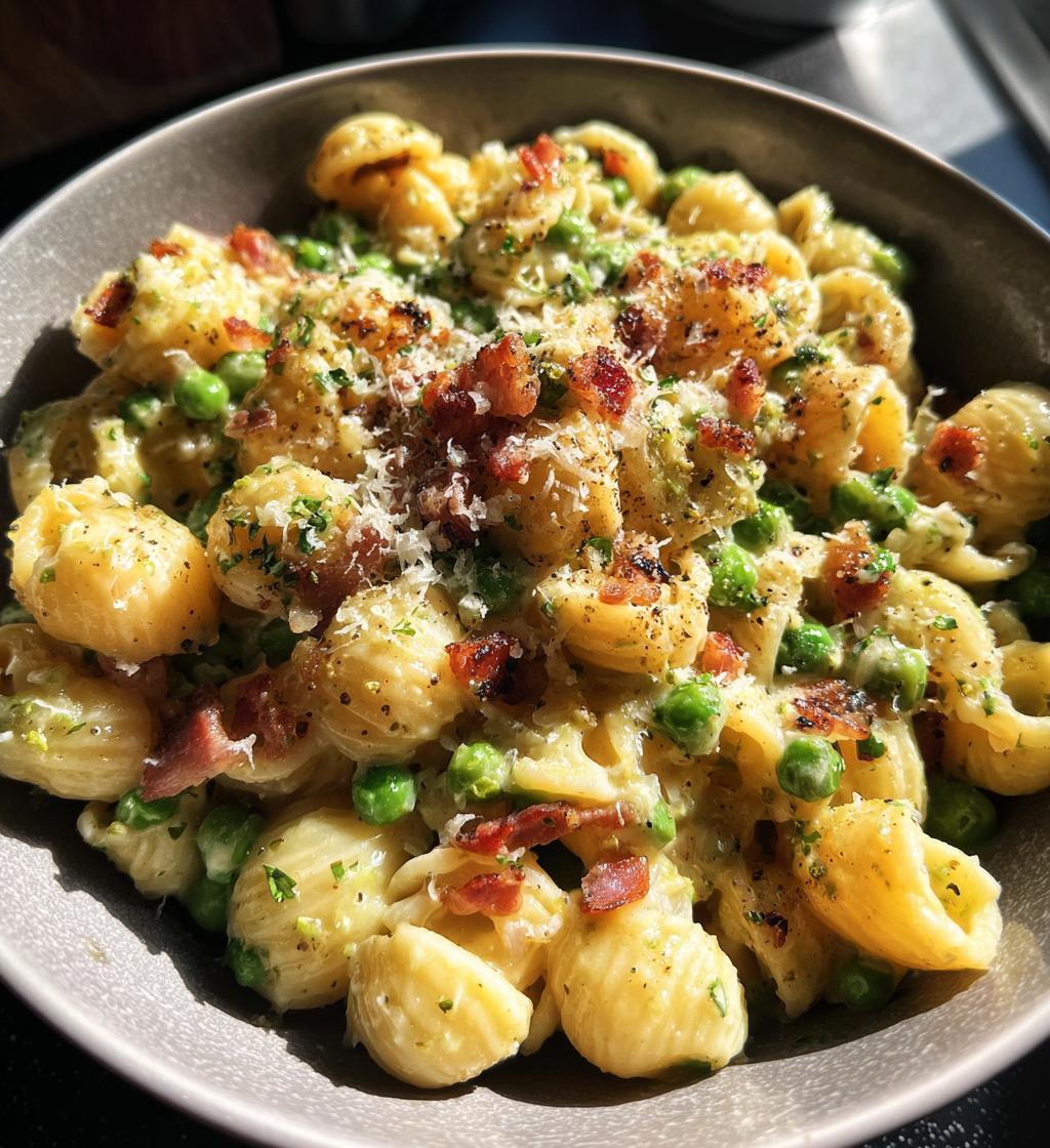 bacon and pea pasta