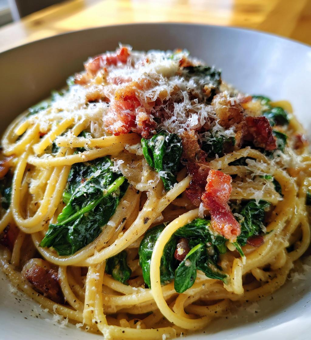 bacon and spinach pasta