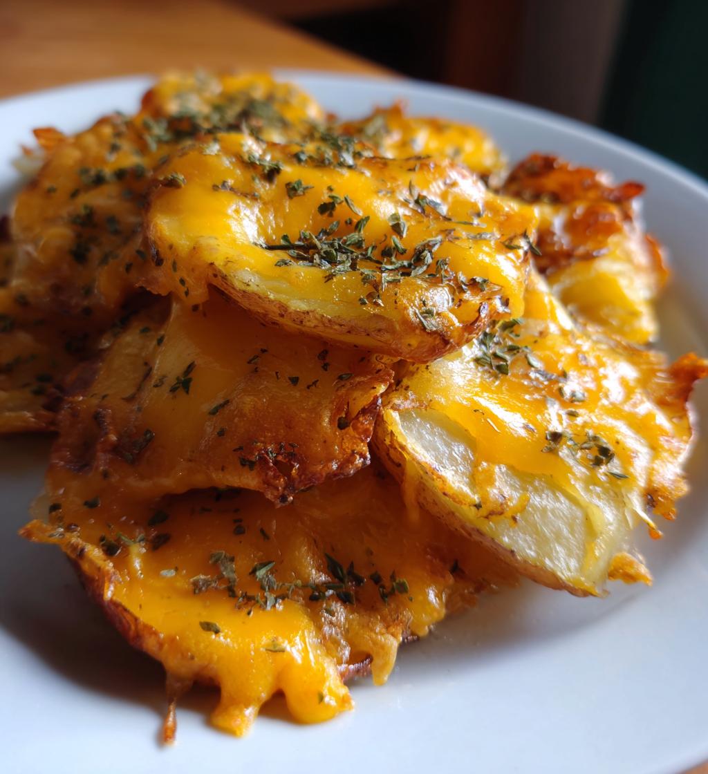 baked potato slices with cheese - detail 1