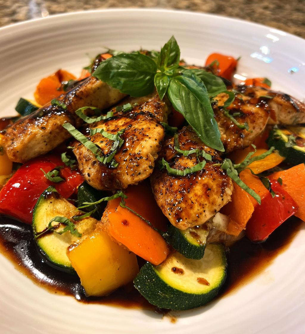 balsamic glazed chicken and veggies - detail 1