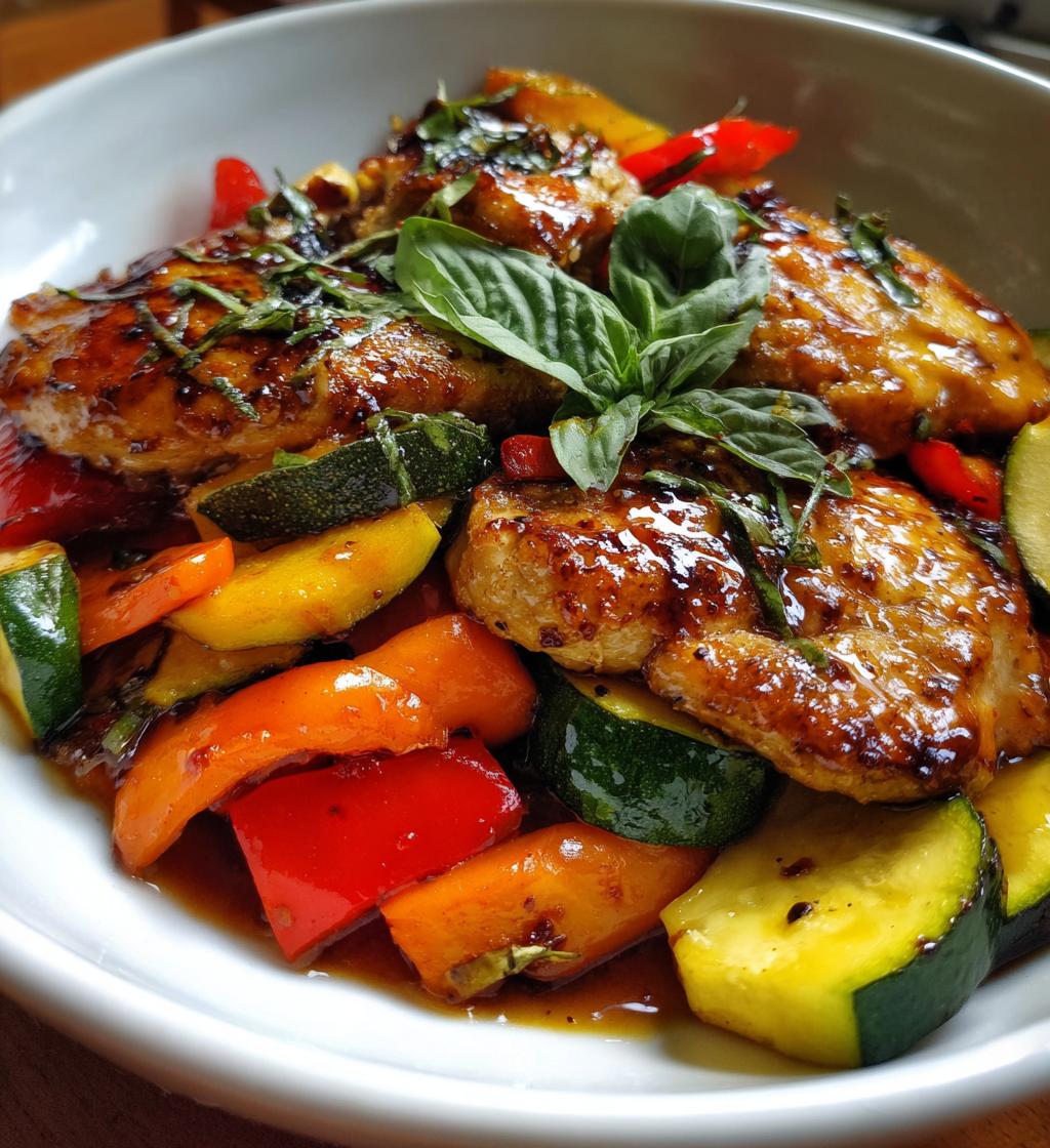 balsamic glazed chicken and veggies