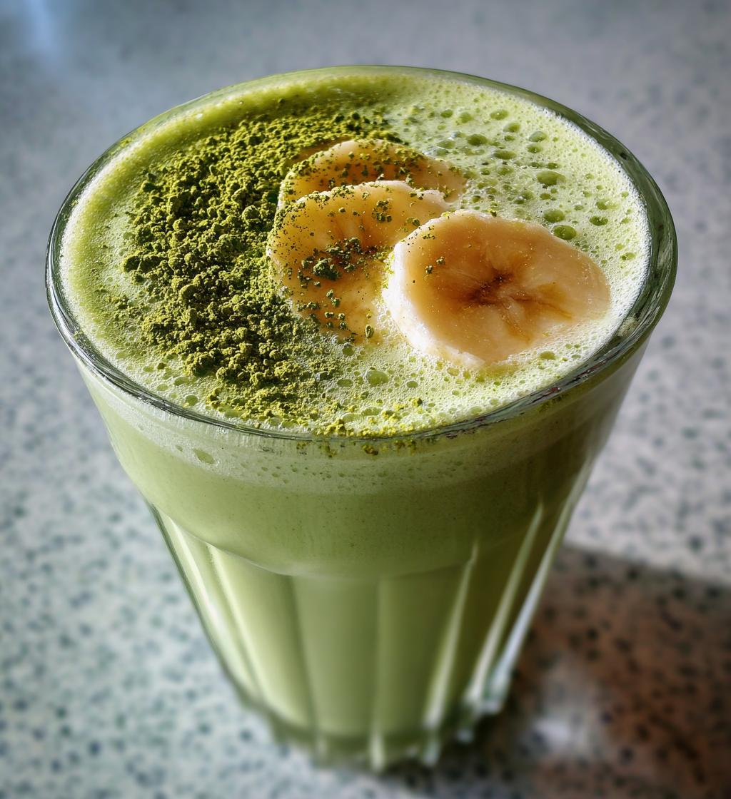 banana matcha smoothie - detail 1