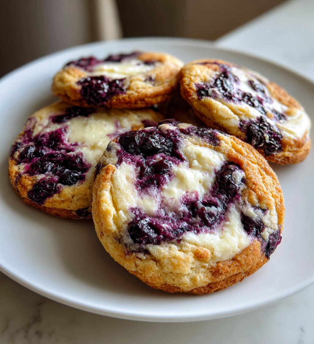 blueberry cheesecake swirl cookies