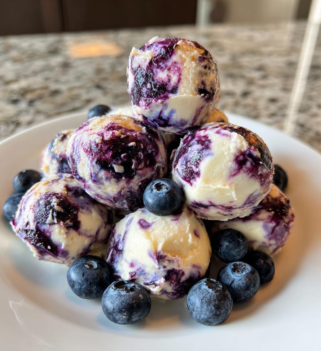 blueberry swirl yogurt bites - detail 1