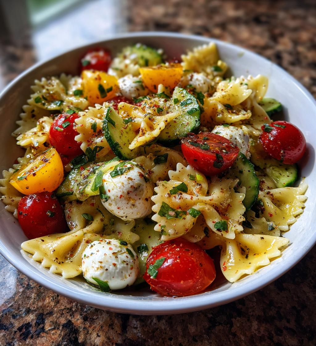 bow tie italian pasta salad - detail 1