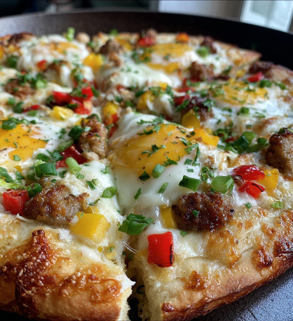 breakfast pizza - detail 1