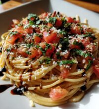 bruschetta pasta balsamic drizzle