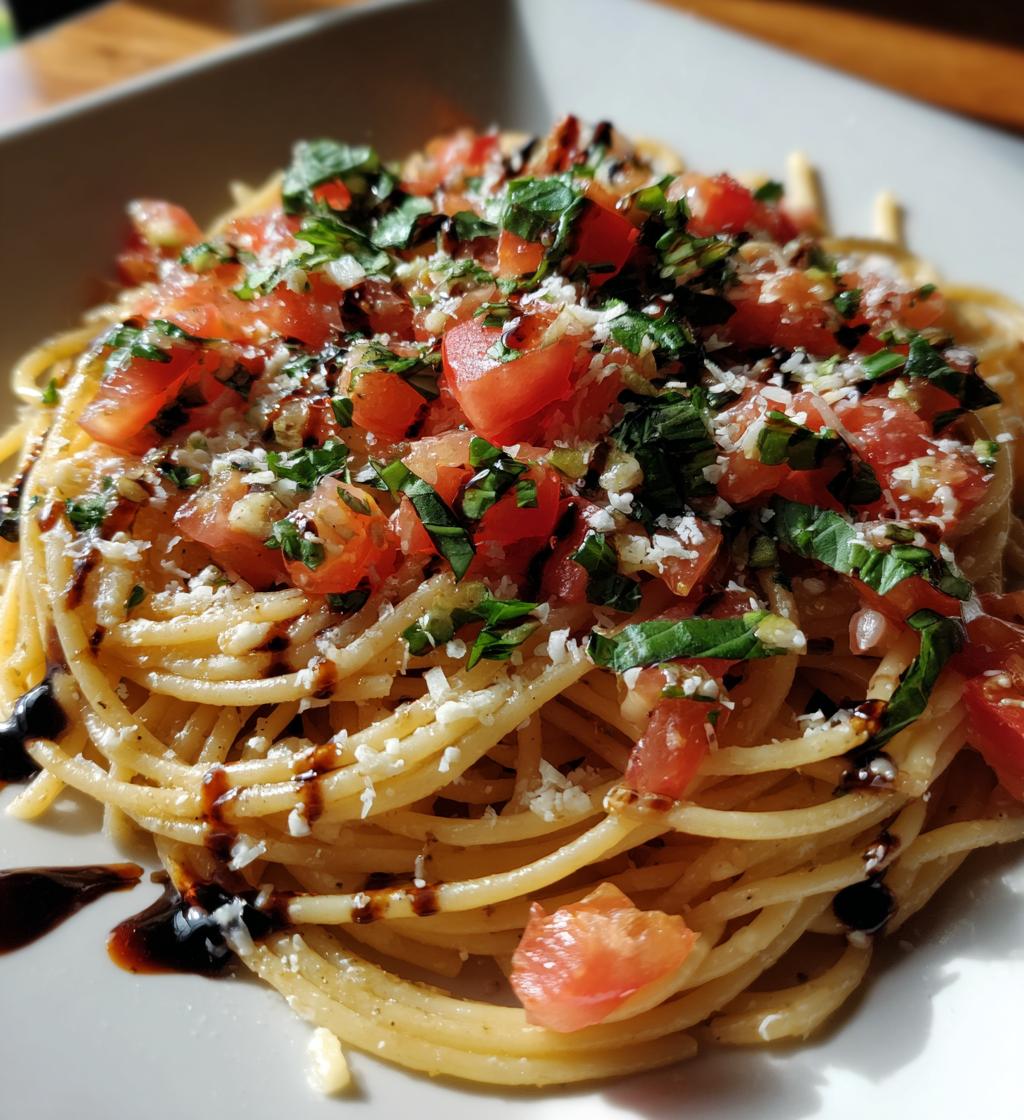 bruschetta pasta balsamic drizzle