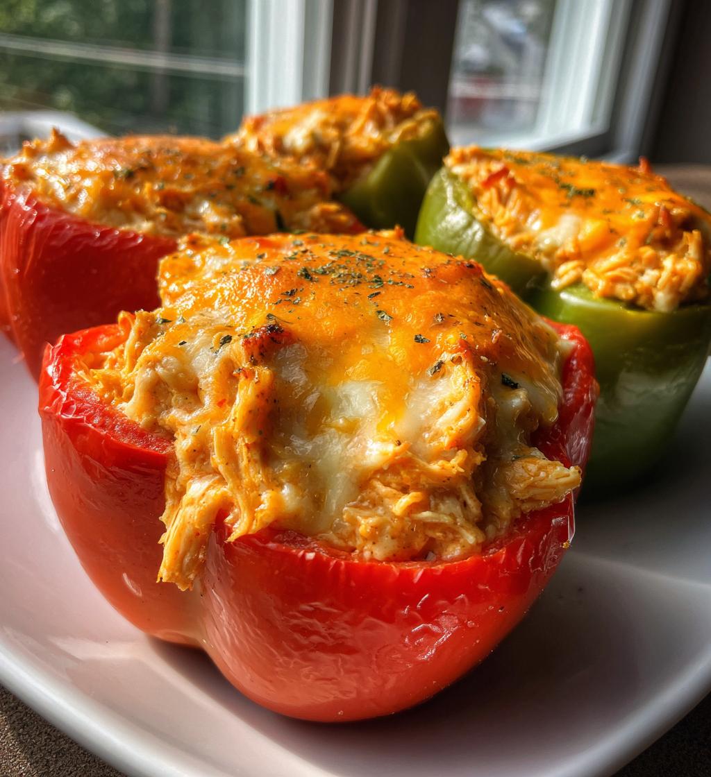 buffalo chicken stuffed peppers