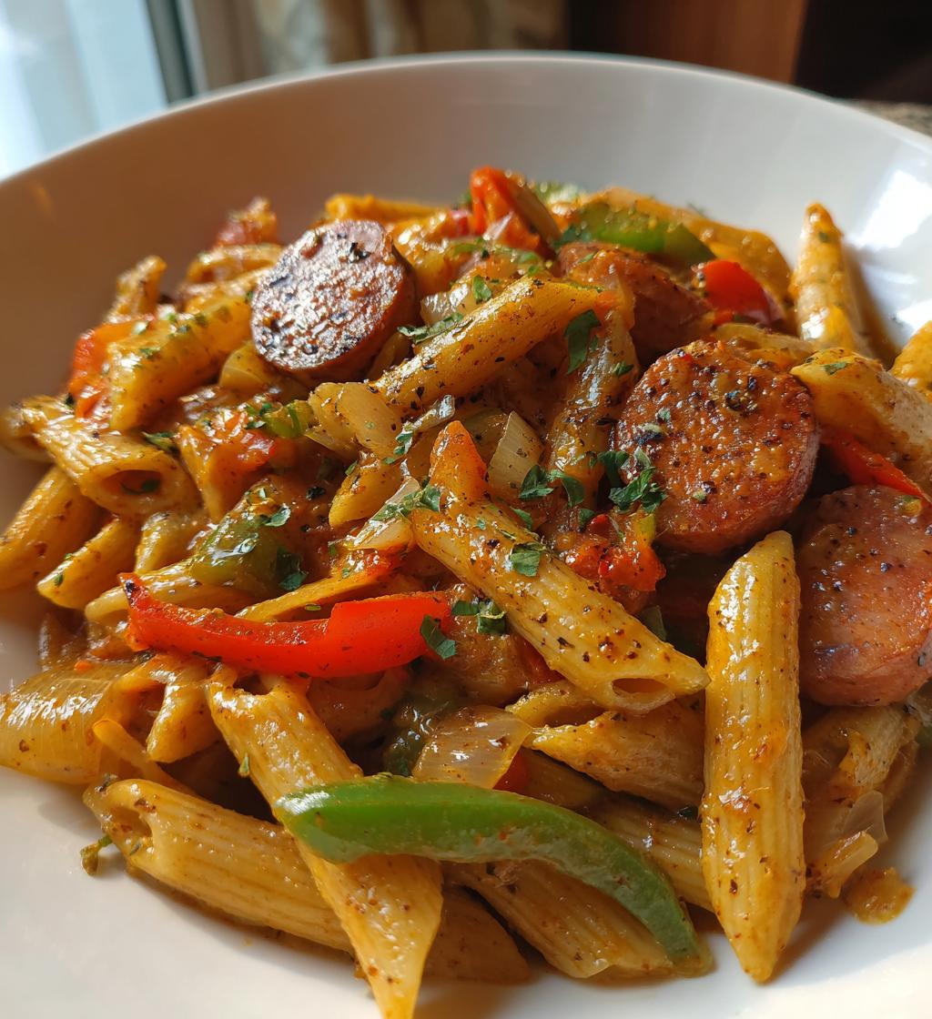 cajun sausage pasta - detail 1