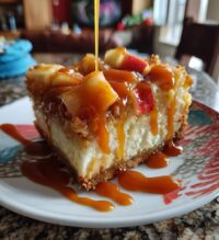 caramel apple cheesecake bars