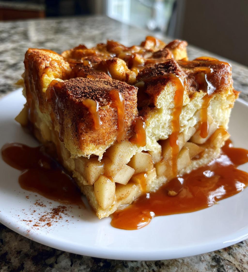 caramel apple stuffed french toast casserole
