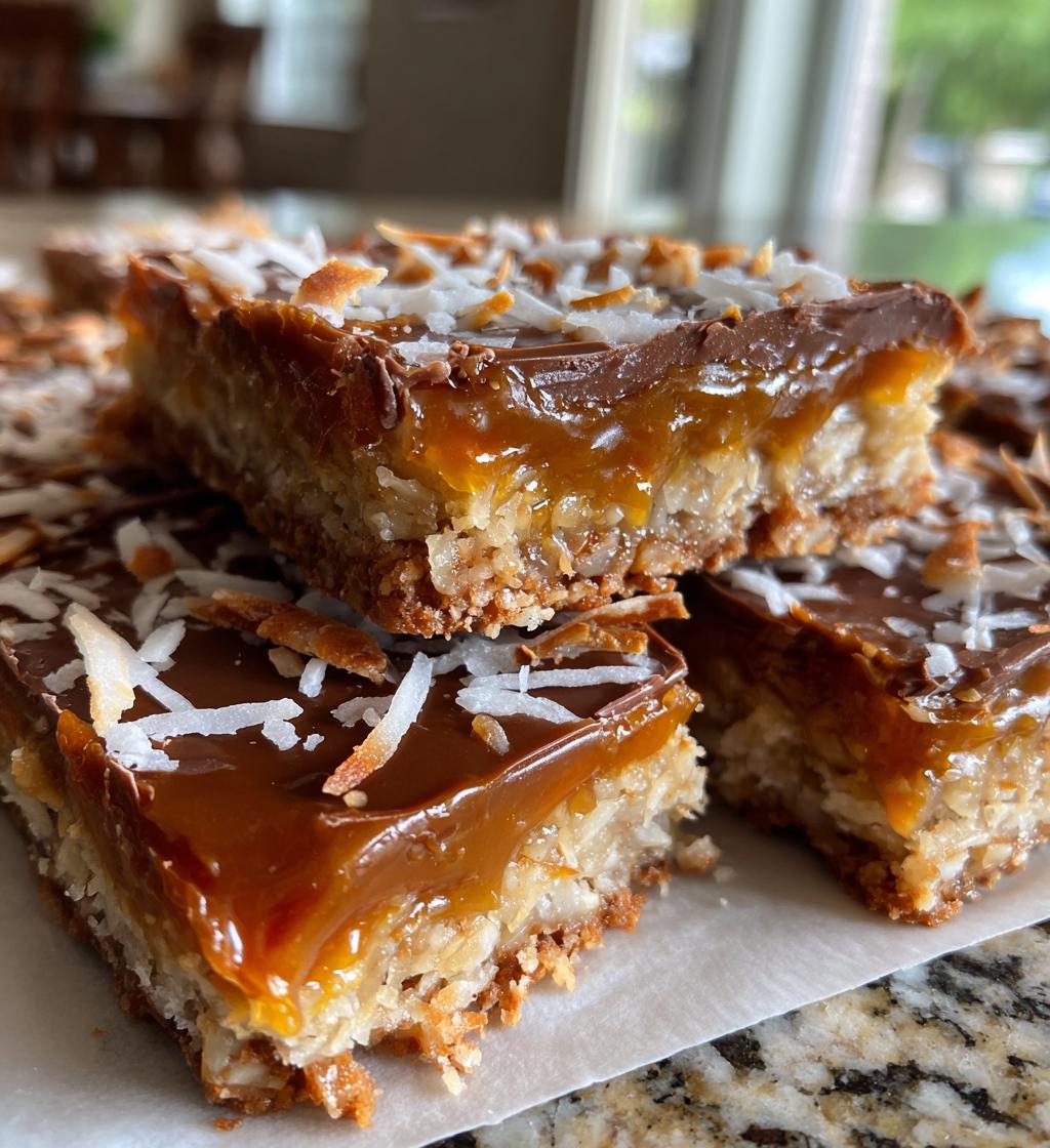 caramel coconut bars - detail 1