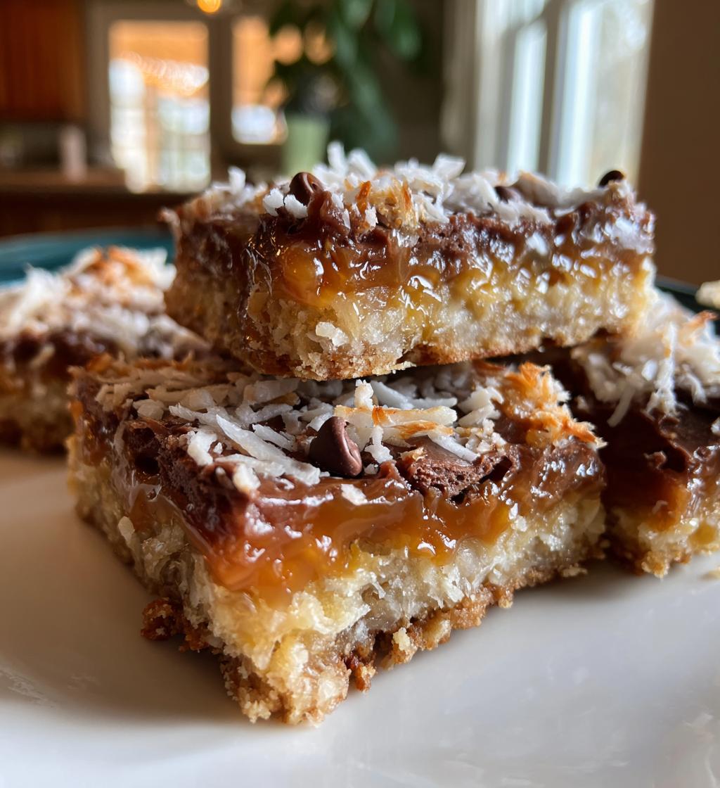 caramel coconut bars
