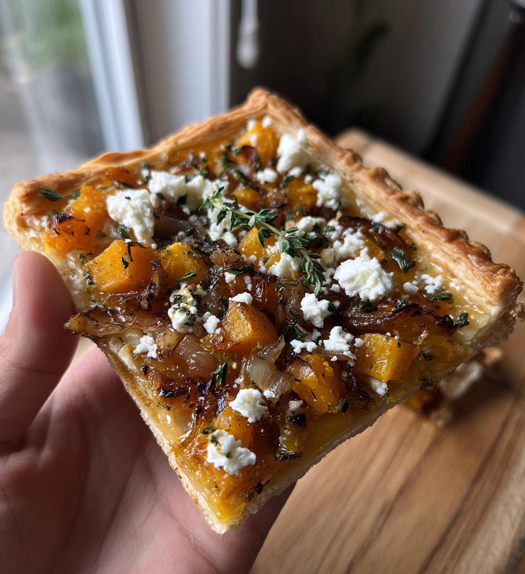caramelized onion butternut squash tart - detail 1