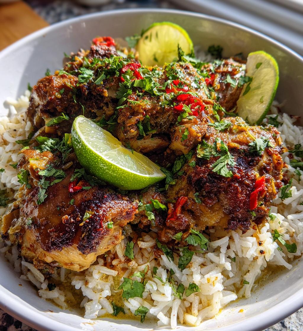 caribbean chicken and rice - detail 1