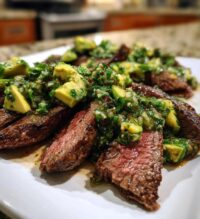 carne asada with avocado salsa verde