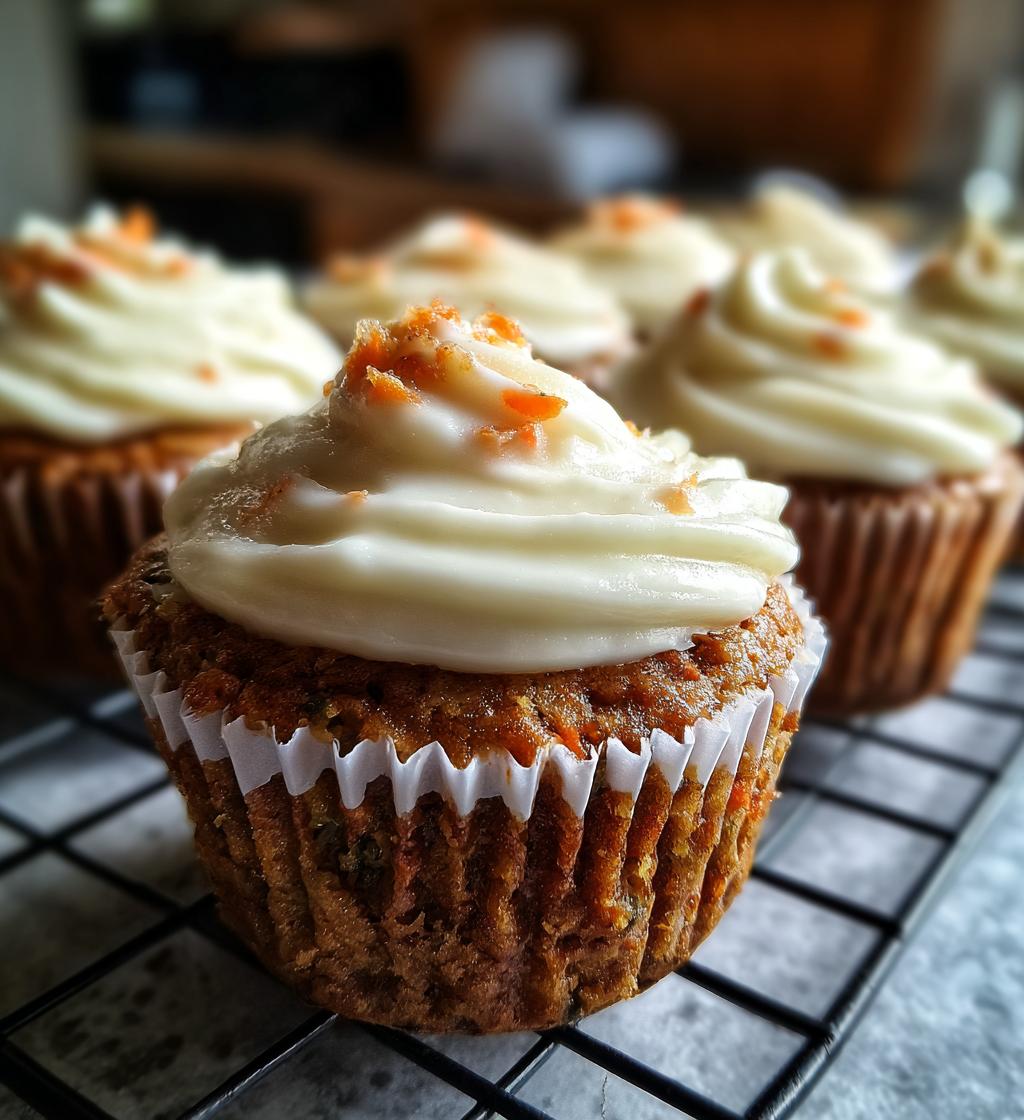 carrot cake cupcakes with cream cheese frosting