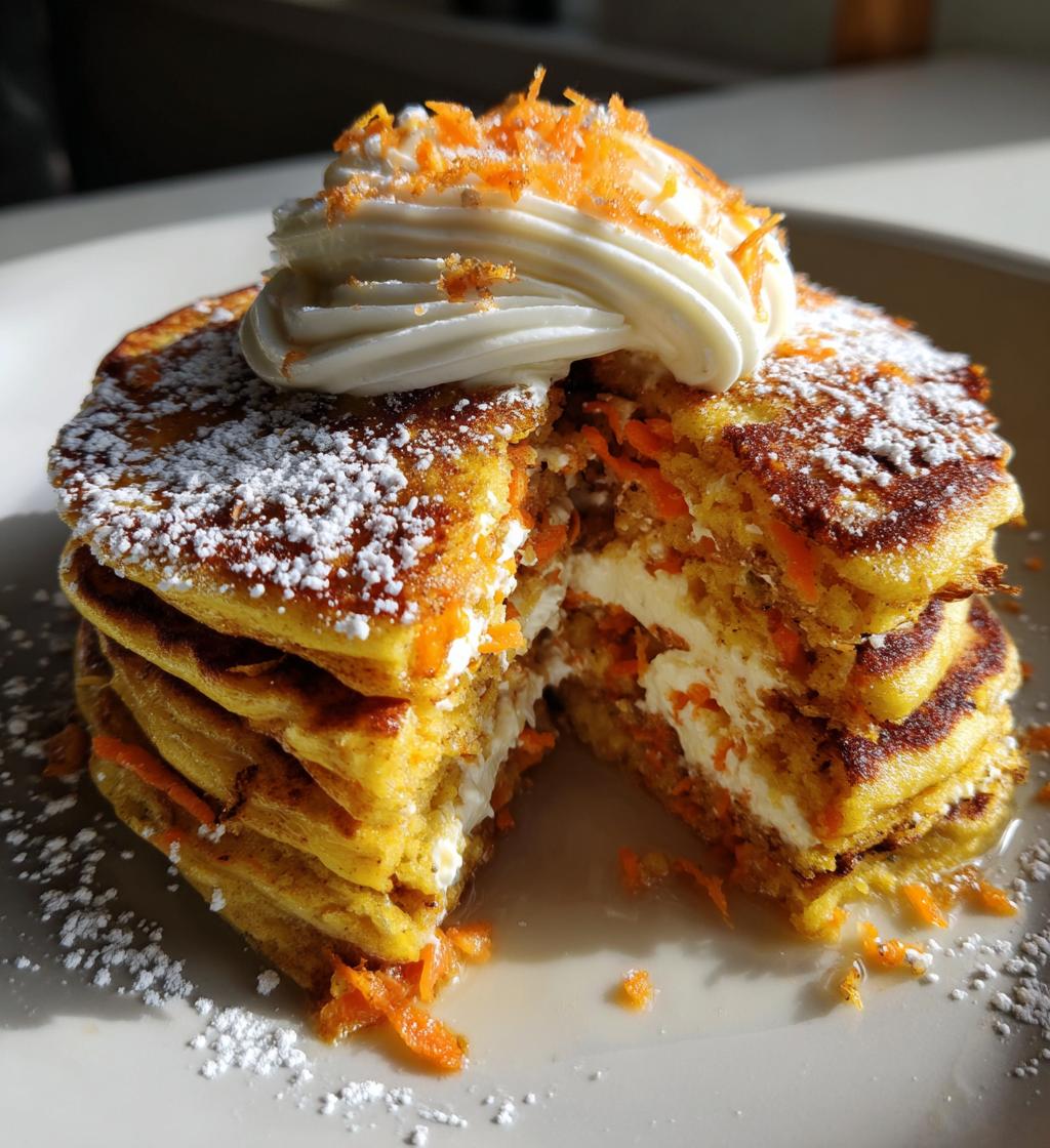 carrot cake pancakes with cream cheese