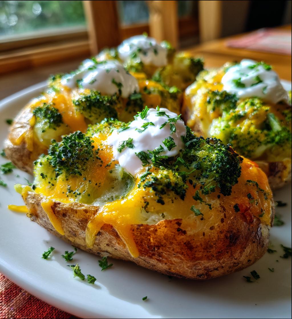 cheesy broccoli baked potatoes