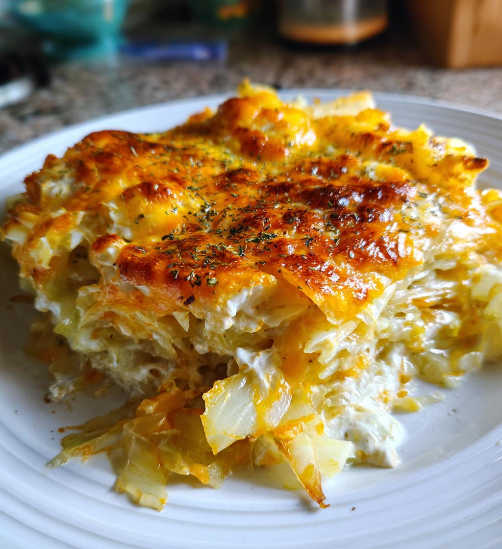 cheesy cabbage casserole - detail 1