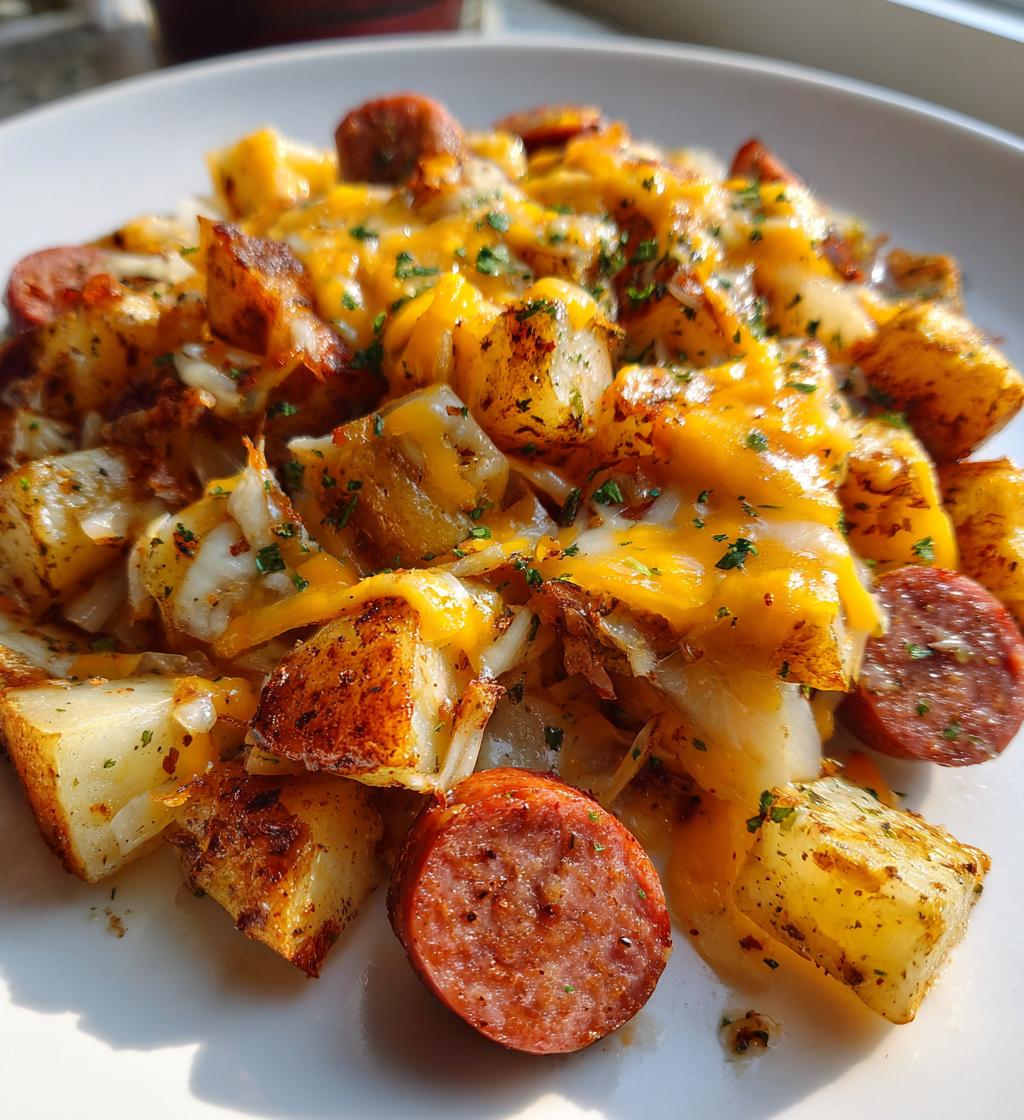 cheesy ranch potatoes and smoked sausage