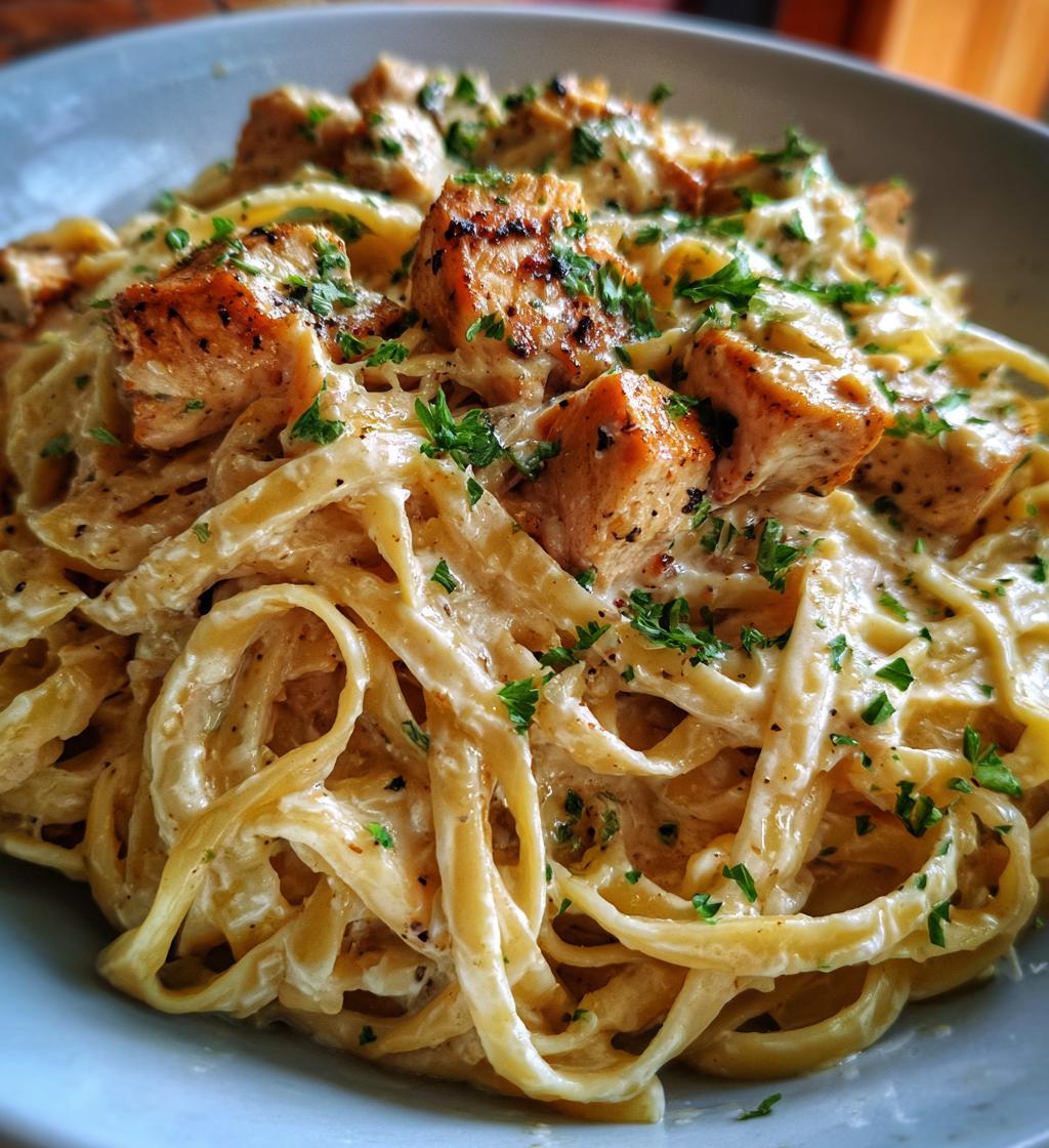 chicken alfredo pasta - detail 1