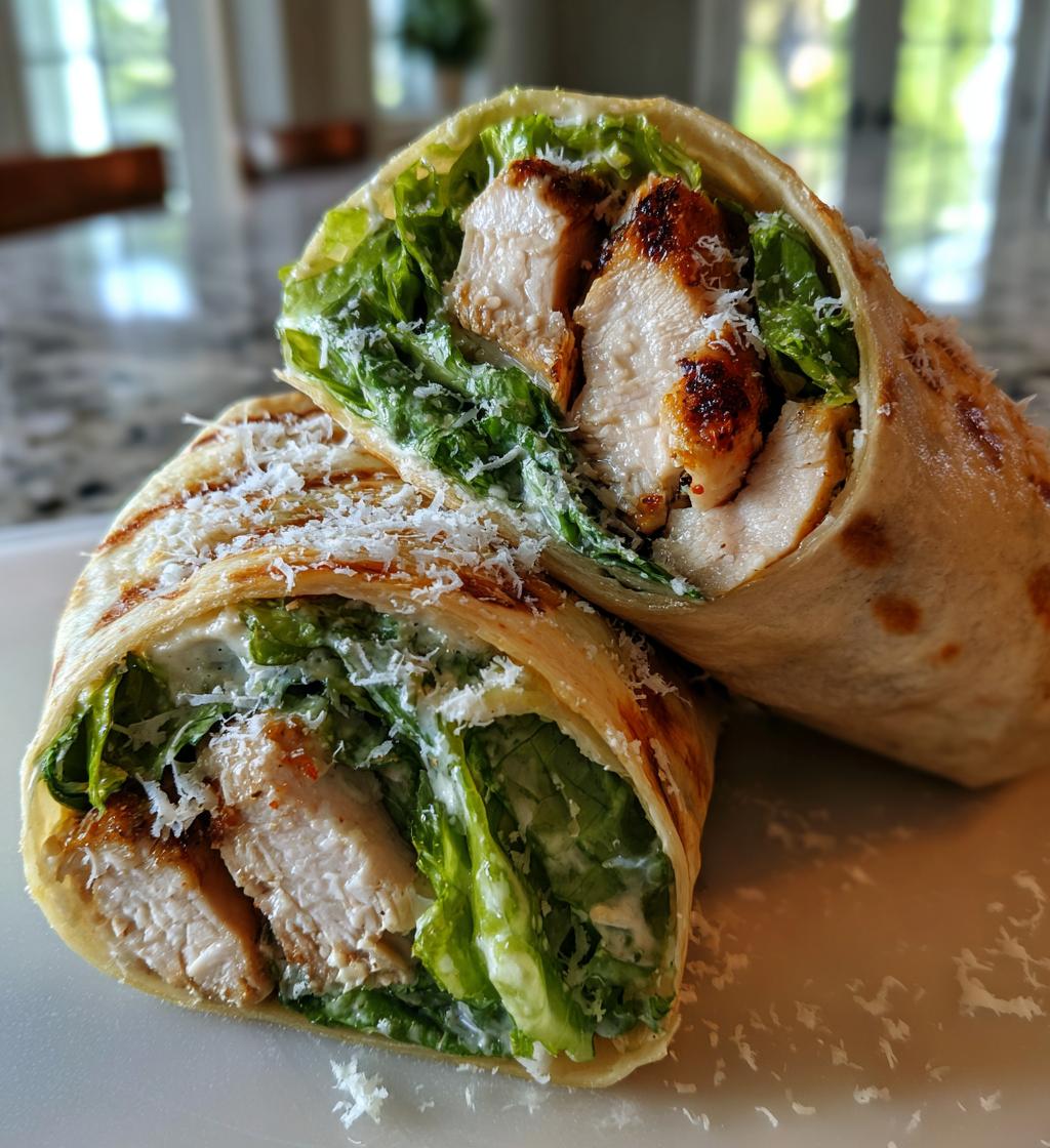 chicken caesar salad wrap - detail 1
