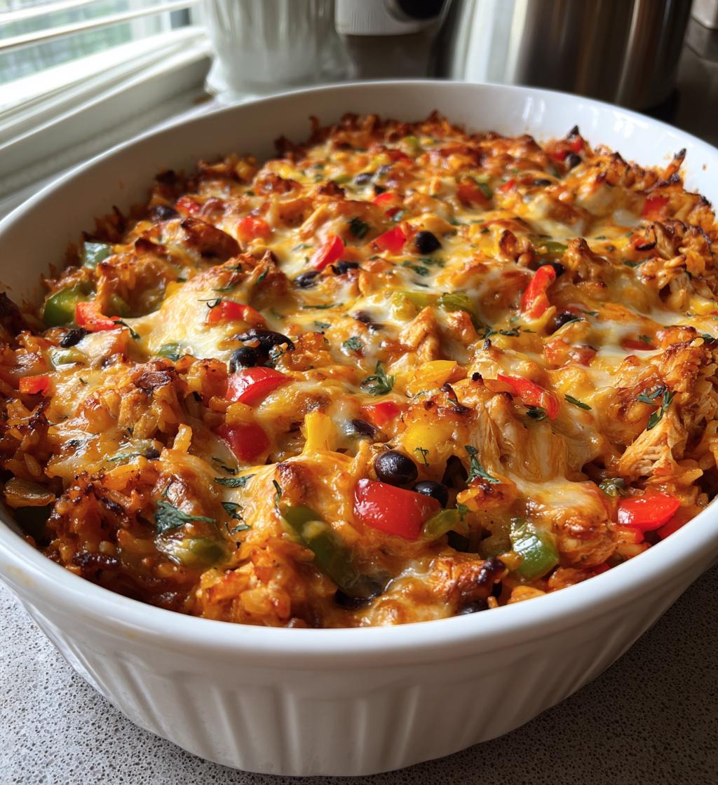 chicken fajita rice casserole