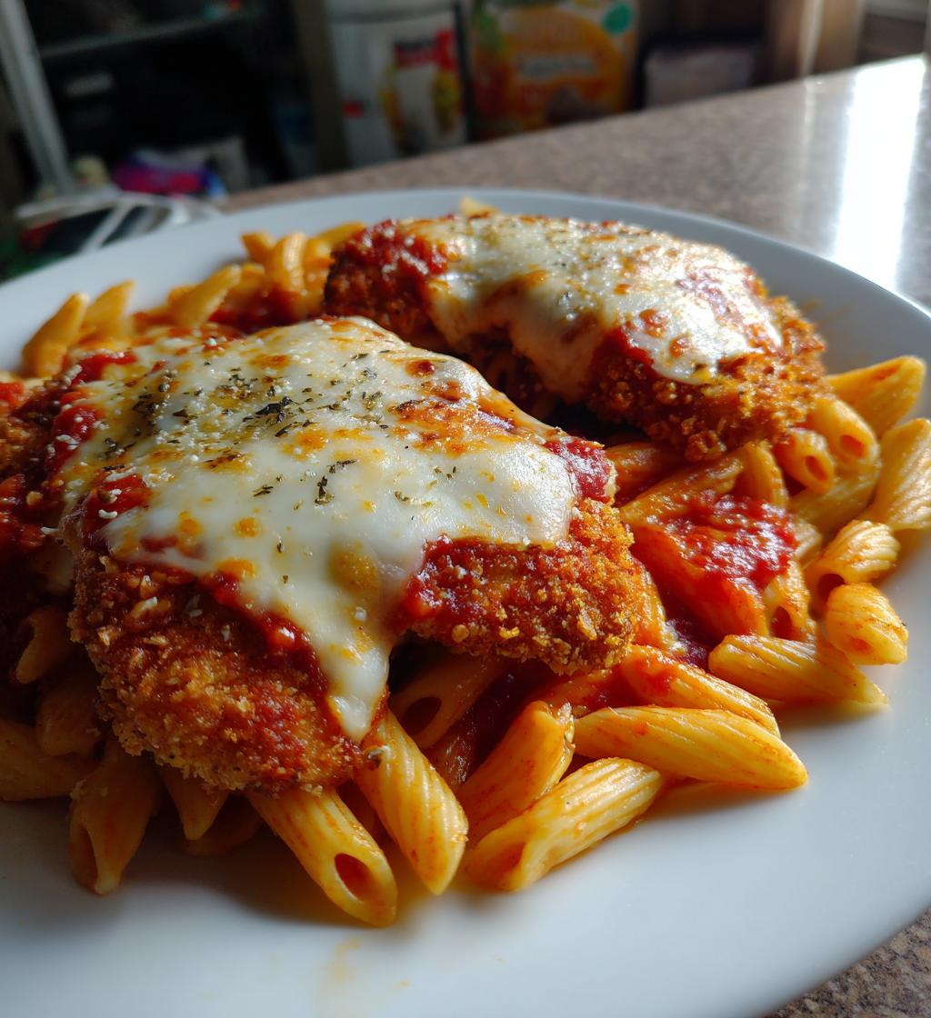 chicken parmesan pasta - detail 1