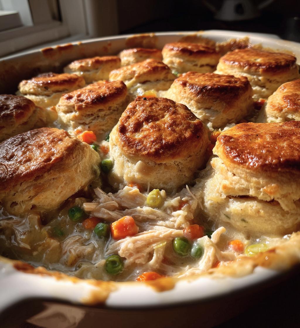 chicken pot pie with biscuits