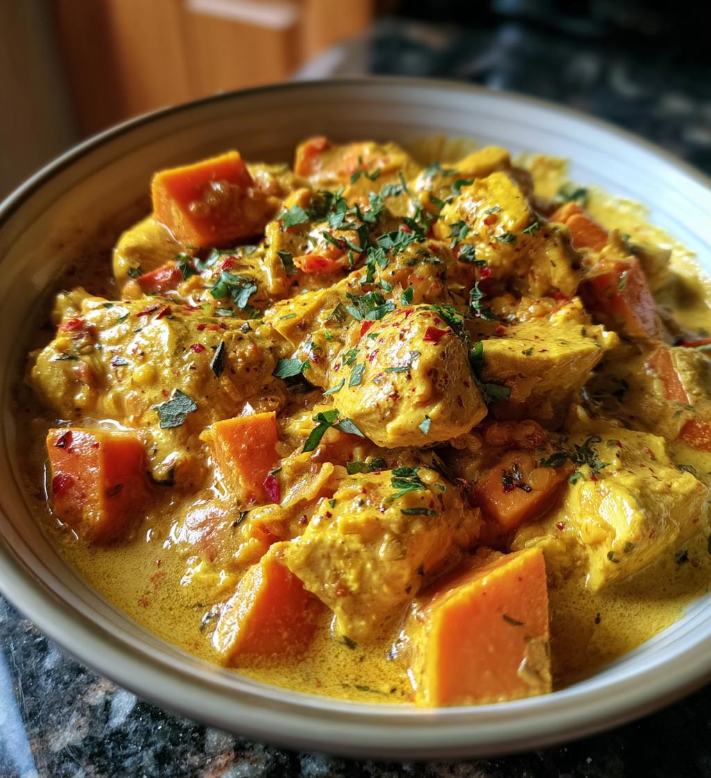 chicken sweet potato and lentil curry